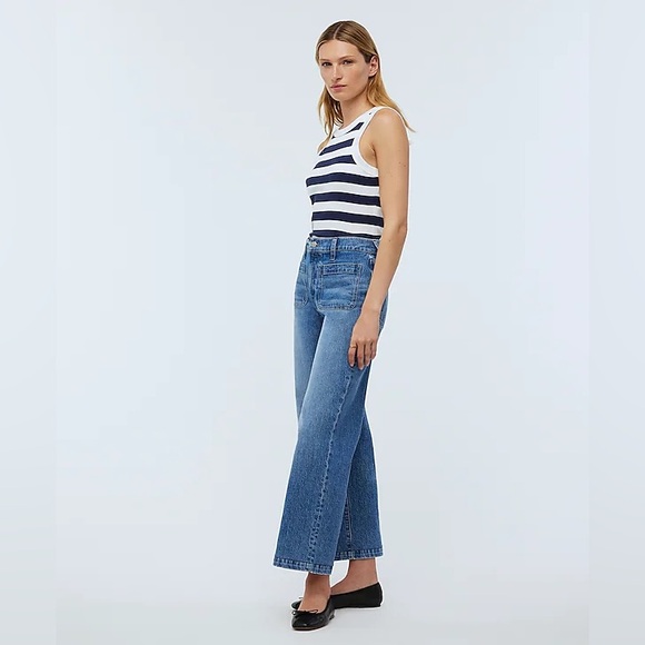 Petite Emmett Wide-Leg Jean: Patch Pocket Edition in Lakecourt Wash NWT - Picture 4 of 5